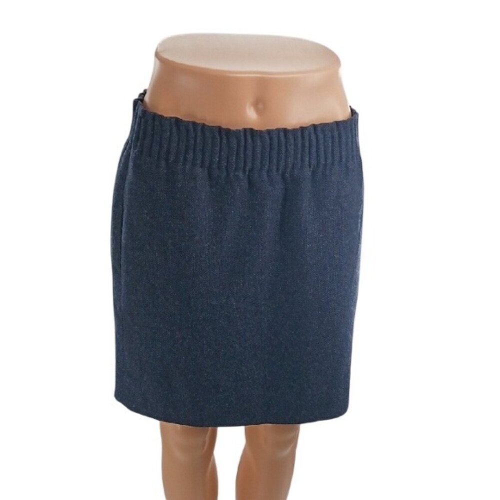J. Crew Skirt Gray Lined Elastic Waist Pull On Wool Blend Womens Size 2